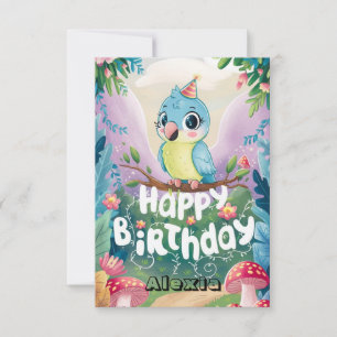 Pastel Dreamy Parrot Digital Geburtstag Karte