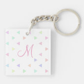 Pastel Dreiecke Muster Multicolor Schlüsselanhänger (Rückseite)