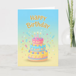 Pastel Drip Cake Birthday Card Karte