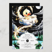 Pastel Duck Birthday Einladung (Vorne/Hinten)