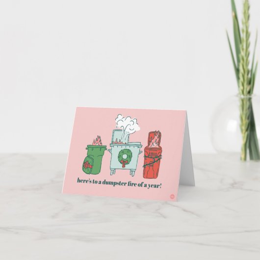 Pastel Dumpster Fire Holiday Card Feiertagskarte (Vorderseite)