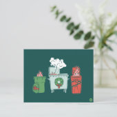 Pastel Dumpster Fire Holiday Postcard Postkarte (Stehend Vorderseite)
