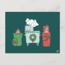 Pastel Dumpster Fire Holiday Postcard Postkarte