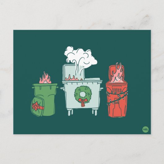 Pastel Dumpster Fire Holiday Postcard Postkarte (Vorderseite)