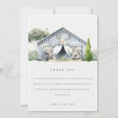 Pastel Dusky Rustic Barnyard Farm Theme Wedding Dankeskarte (Vorderseite)