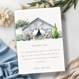 Pastel Dusky Rustic Barnyard Farm Theme Wedding Dankeskarte