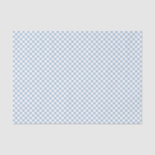 Pastel Dusty Blue Small Gingham Seidenpapier (Vorderseite)