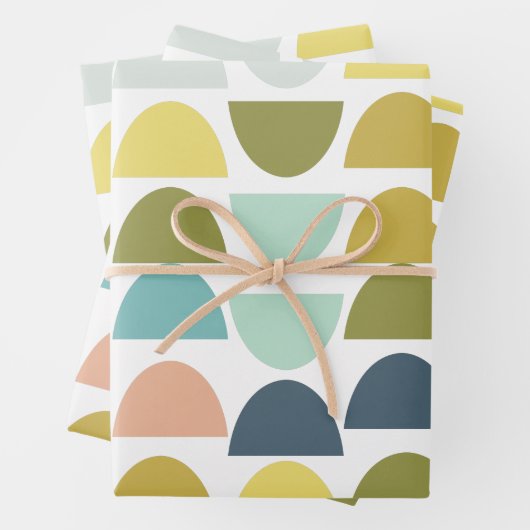 Pastel Earth Tones Modern geometrische Formen Boho Geschenkpapier Set (Beispiel)