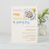 Pastel Easter Brunch Invitation | Spring Party Einladung (Stehend Vorderseite)