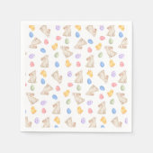 Pastel Easter Bunnies, Egg, and Chiks Serviette (Vorderseite)