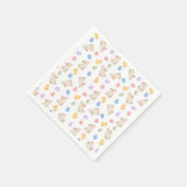 Pastel Easter Bunnies, Egg, and Chiks Serviette (Ecke)