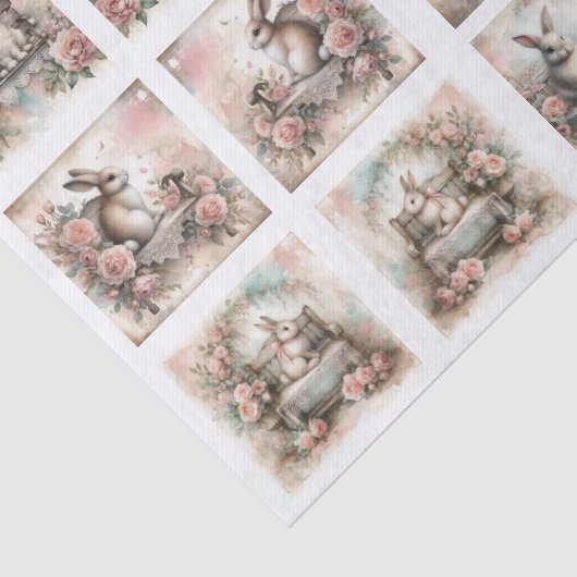 Pastel Easter Bunnies for Shells Decoupage Seidenpapier (Ausschnitt)