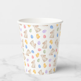 Pastel Easter Bunny & Chick Party Paper Cups Pappbecher
