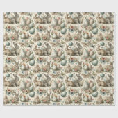 Pastel Easter Bunny Decorative Eggs Spring Floral  Geschenkpapier (Flach)