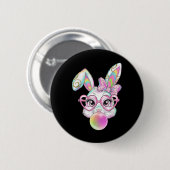 Pastel Easter Bunny Rabbit Sungles Bubble Gummi Pi Button (Vorne & Hinten)