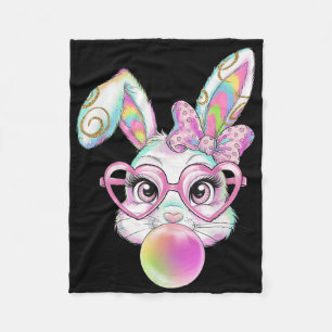 Pastel Easter Bunny Rabbit Sungles Bubble Gummi Pi Fleecedecke