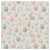 Pastel Easter Bunny Watercolor Pattern Stoff (Nahaufnahme)