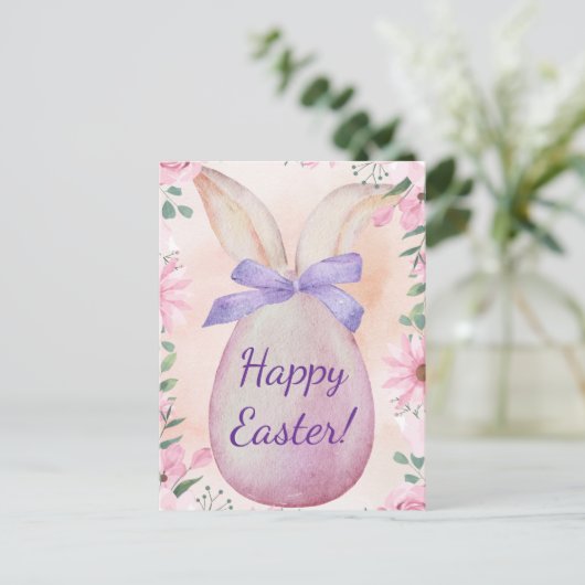 Pastel Easter card Postkarte (Stehend Vorderseite)