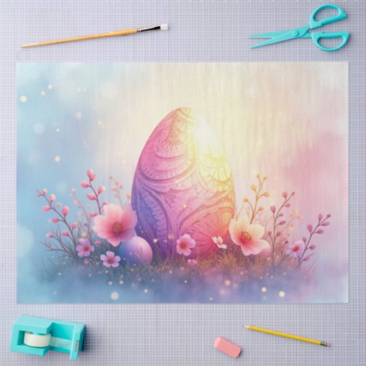 Pastel Easter Egg Decoupage Paper Seidenpapier (Basteln)