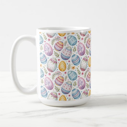 Pastel Easter Egg Pattern Kaffeetasse (Links)