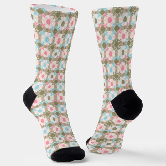 Pastel Easter Egg Seamless Pattern Socken (Gewinkelt)