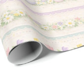 Pastel Easter Egg Stripe – Tulips & Florals Geschenkpapier (Rolleneckpunkt)