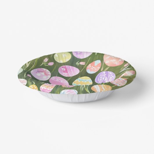 Pastel Easter Eggs | Beautiful Spring Watercolor Pappteller (Gewinkelt)