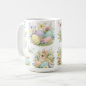 Pastel Easter Eggs & Bunnies Flowers & Butterflies Kaffeetasse (Vorderseite Links)