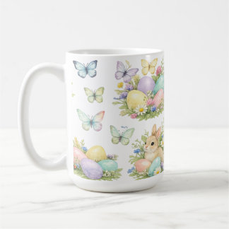 Pastel Easter Eggs & Bunnies Flowers & Butterflies Kaffeetasse