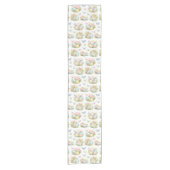 Pastel Easter Eggs & Bunnies Flowers & Butterflies Kurzer Tischläufer (Vorderseite)