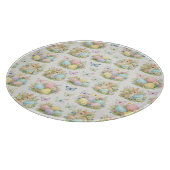 Pastel Easter Eggs & Bunnies Flowers & Butterflies Schneidebrett (Ecke)