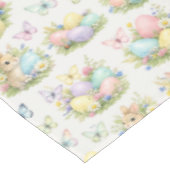 Pastel Easter Eggs & Bunnies Flowers & Butterflies Tischdecke (Schrägansicht)