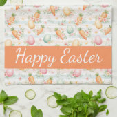 Pastel Easter Eggs & Carrots Watercolor Pattern  Geschirrtuch (Gefaltet)