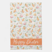 Pastel Easter Eggs & Carrots Watercolor Pattern  Geschirrtuch (Vertikal)