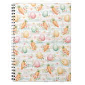 Pastel Easter Eggs & Carrots Watercolor Pattern Notizblock (Vorderseite)