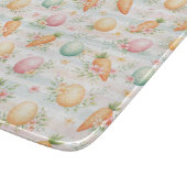 Pastel Easter Eggs & Carrots Watercolor Pattern  Schneidebrett (Ecke)