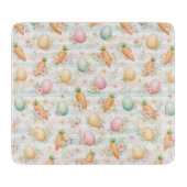 Pastel Easter Eggs & Carrots Watercolor Pattern Schneidebrett (Vorderseite)