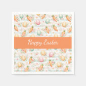 Pastel Easter Eggs & Carrots Watercolor Pattern  Serviette (Vorderseite)