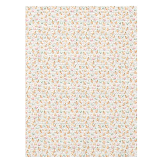 Pastel Easter Eggs & Carrots Watercolor Pattern  Tischdecke (Vorderseite)