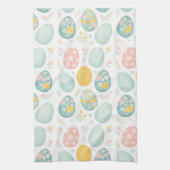 Pastel Easter Eggs Floral Pattern - Cute Spring  Geschirrtuch (Vertikal)