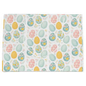 Pastel Easter Eggs Floral Pattern - Cute Spring  Große Geschenktüte (Vorderseite)