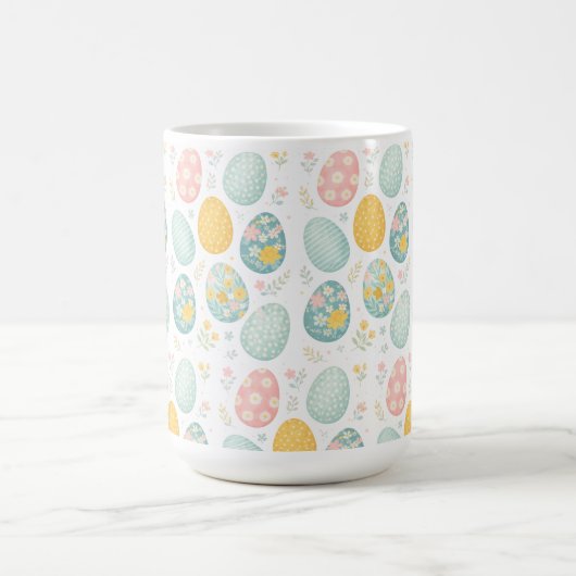 Pastel Easter Eggs Floral Pattern - Cute Spring  Kaffeetasse (Mittel)