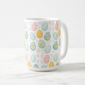 Pastel Easter Eggs Floral Pattern - Cute Spring  Kaffeetasse (VorderseiteRechts)