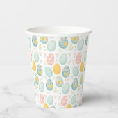 Pastel Easter Eggs Floral Pattern - Cute Spring  Pappbecher (Vorderseite)