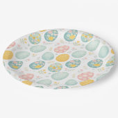 Pastel Easter Eggs Floral Pattern - Cute Spring  Pappteller (Schrägansicht)