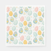 Pastel Easter Eggs Floral Pattern - Cute Spring Serviette (Vorderseite)