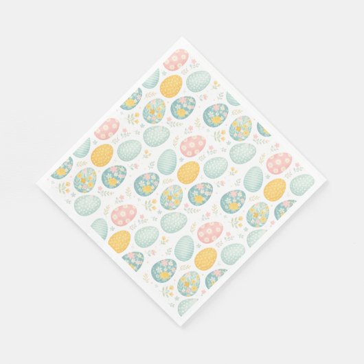 Pastel Easter Eggs Floral Pattern - Cute Spring Serviette (Ecke)