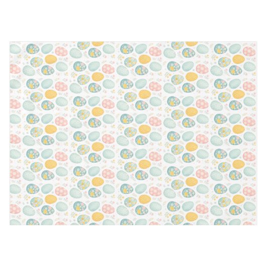 Pastel Easter Eggs Floral Pattern - Cute Spring  Tischdecke (Vorderseite (Horizontal))