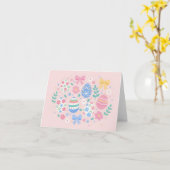 Pastel Easter Eggs Illustration Karte (Gelbe Blume)
