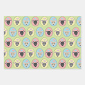 Pastel Easter Eier Italienischer Windhund Paws Mus Geschenkpapier Set (Vorderseite)
